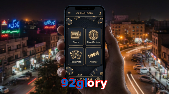 Main screen of 92Glory app page for PK players